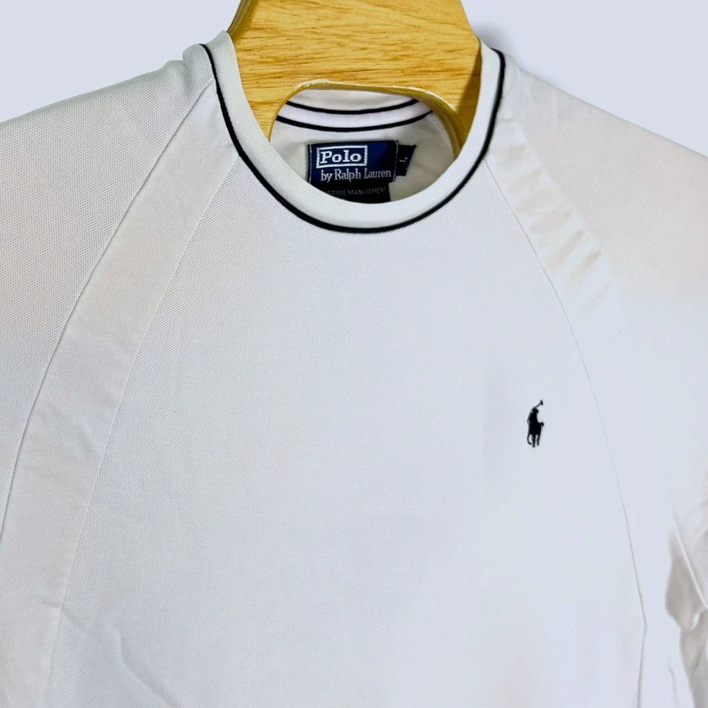 Vintage Polo Ralph Lauren Performance Shirt Mens Large White Active Workout Pony